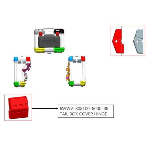 DOBRADIA TOPCASE ALUMINIO